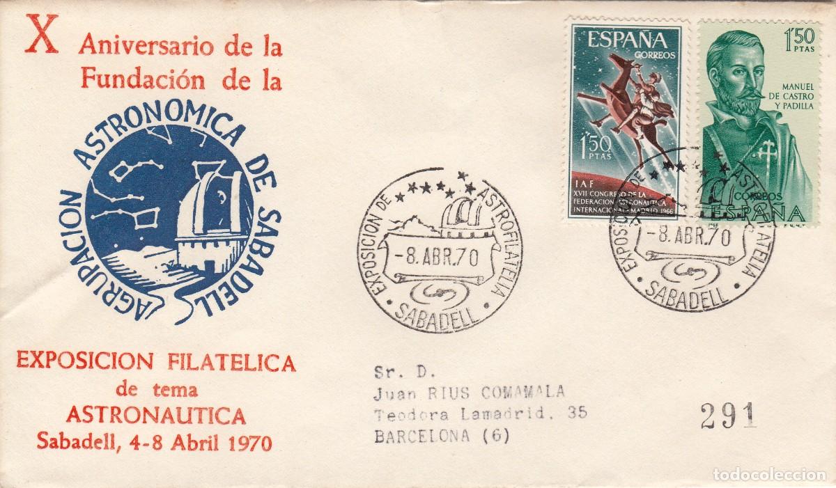 Sellos: MATASELLOS EXPOSICI&Oacute;N DE ASTROFILATELIA - AGRUPACI&Oacute;N ASTRON&Oacute;MICA - SABADELL - 1970