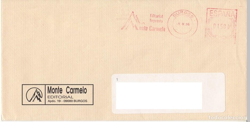 Sellos: 1996 FRANQUEO MECANICO BURGOS MONTE CARMELO EDITORIAL IMPRENTA