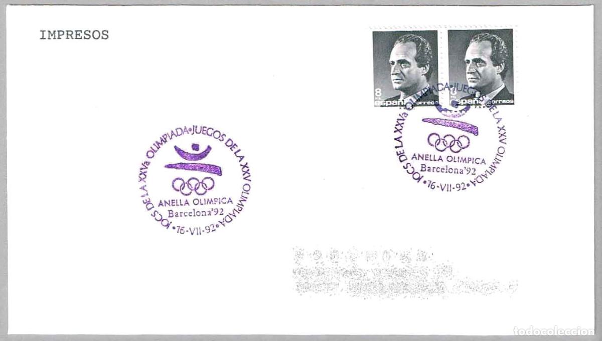 Sellos: Matasellos JUEGOS DE LA XXV OLIMPIADA - ANELLA OLIMPICA. Barcelona 1992