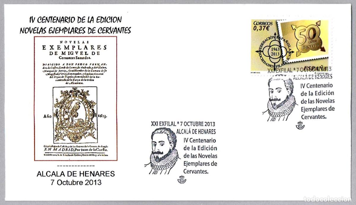 Sellos: Matasellos 400 A&Ntilde;OS EDICION NOVELAS EJEMPLARES DE CERVANTES. Alcala de Henares 2013