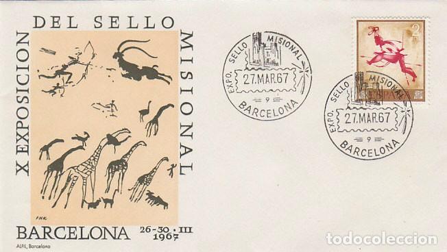 Sellos: Edifil 1784, homenaje pintor desconocido, sobre matasello expo misional de 27-3-1967, es primer dia
