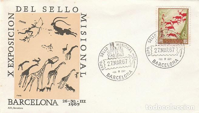 Sellos: Edifil 1788, homenaje pintor desconocido, sobre matasello expo misional de 27-3-1967, es primer dia
