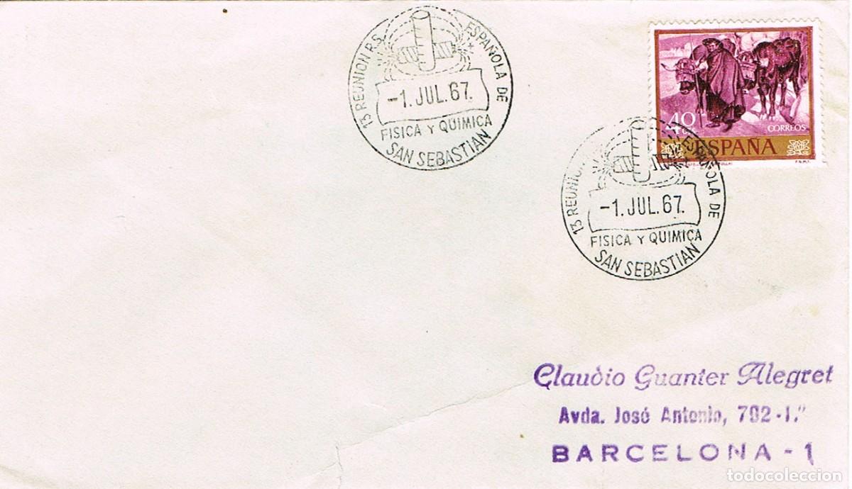 Sellos: A&Ntilde;O 1967, SAN SEBASTIAN, REUNION ESPA&Ntilde;OLA DE FISICA Y QUIMICA