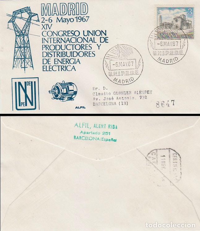 Sellos: A&Ntilde;O 1967, MADRID, Energia electrica, congreso intermacional de productores y distribuidores Alfil ci