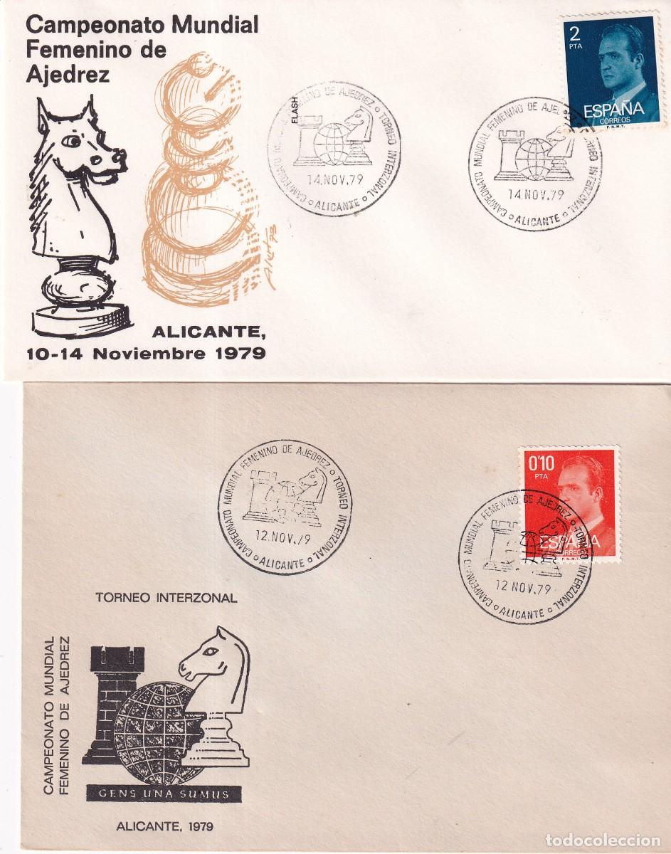 Sellos: AJEDREZ CHESS - 2 SOBRES - ALICANTE 1979