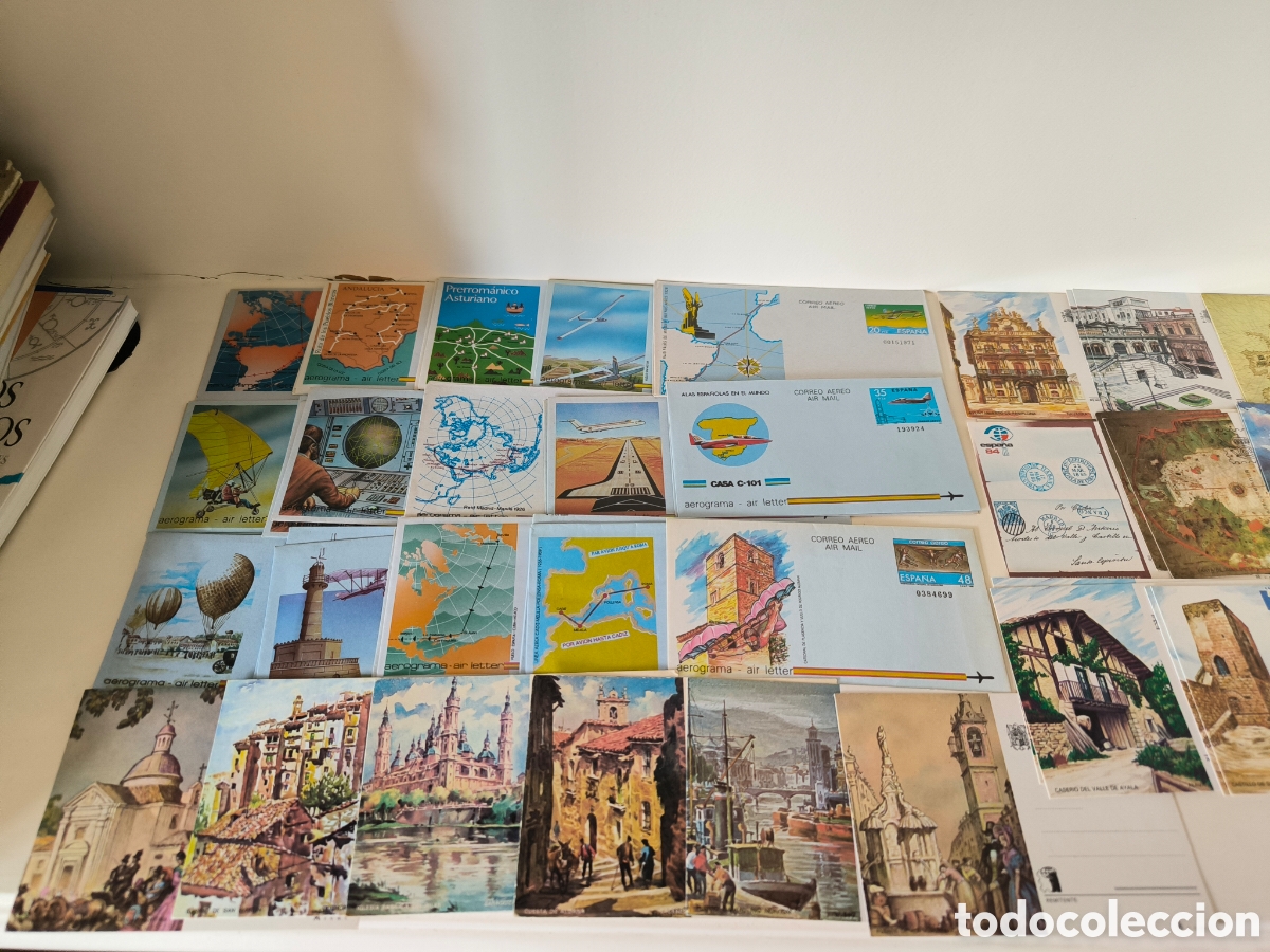 Briefmarken: 37x2+6 Tarjetas PDC+ 15x2+1Correo Aereo Air Mail