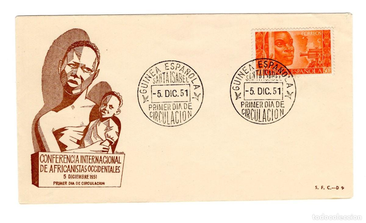 Selos: SC28 Sobre del primer d&iacute;a no circulado GUINEA ESPA&Ntilde;OLA a&ntilde;o 1951 v.c. 10.25 &euro;