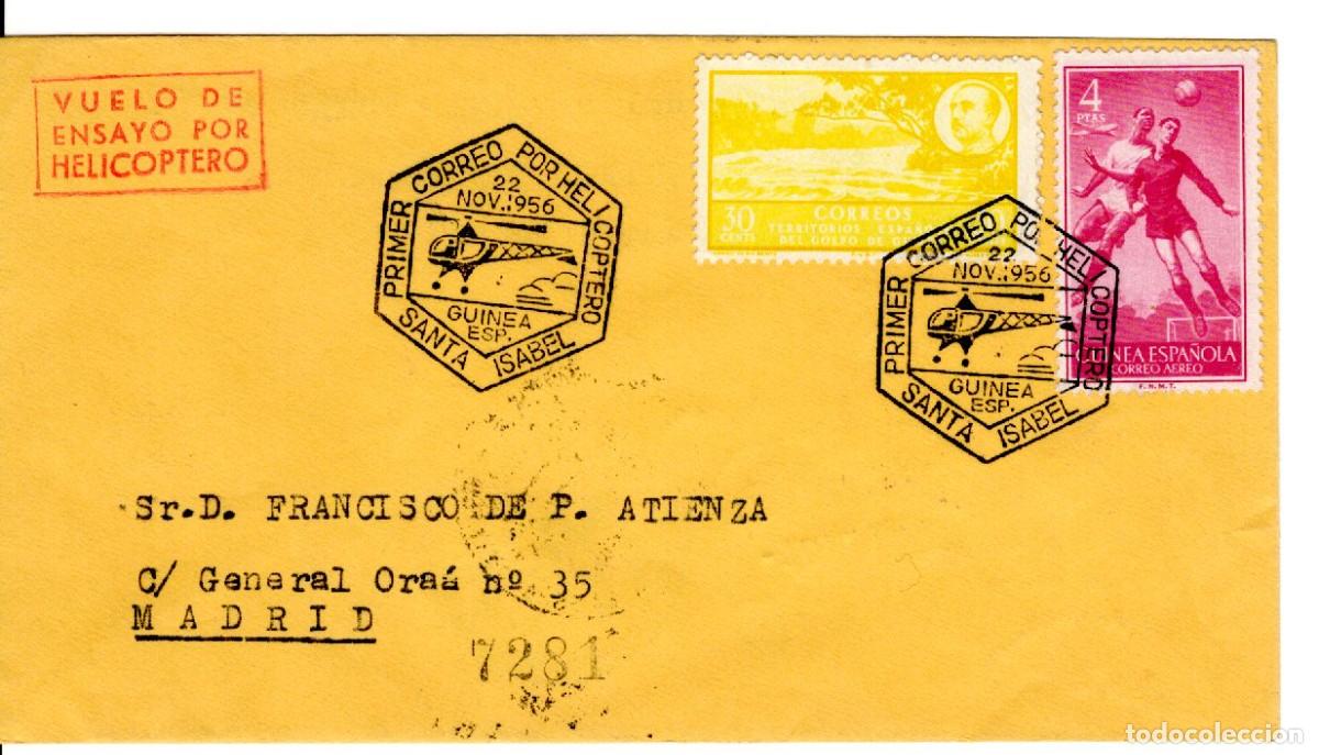 Selos: SC48 sobre circulado y certificado primer vuelo ensayo por helicoptero v.c. 18.50 &euro;