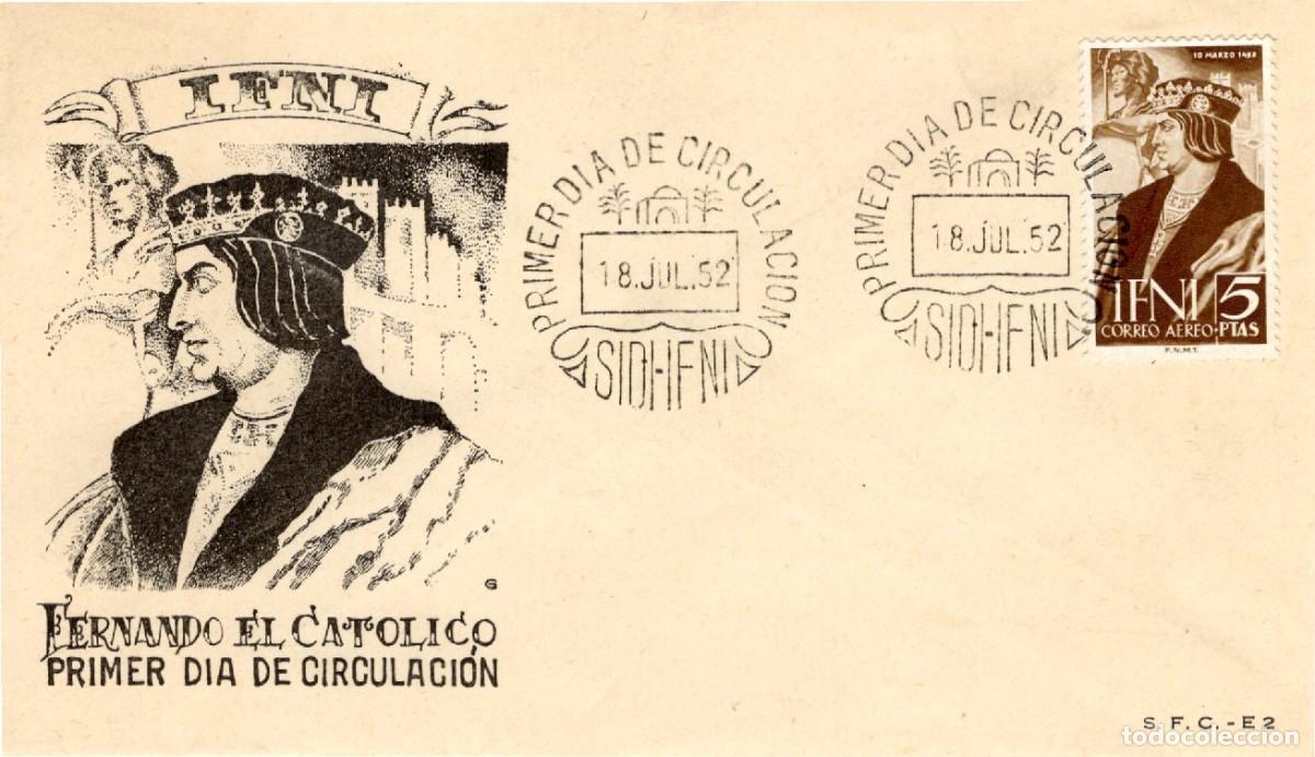 Stamps: SC61 Sobre del primer d&iacute;a no circulado IFNI a&ntilde;o 1952 v.c. 32 &euro;