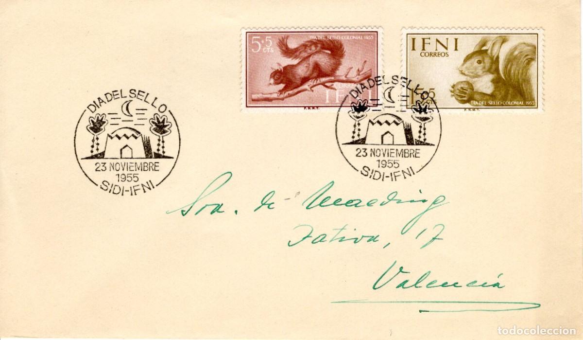 Stamps: SC66 Sobre del primer d&iacute;a no circulado IFNI a&ntilde;o 1955 v.c. 3 &euro;