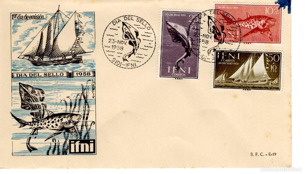 Selos: SC69 Sobre del primer d&iacute;a no circulado IFNI a&ntilde;o 1958 v.c. 2.25 &euro;