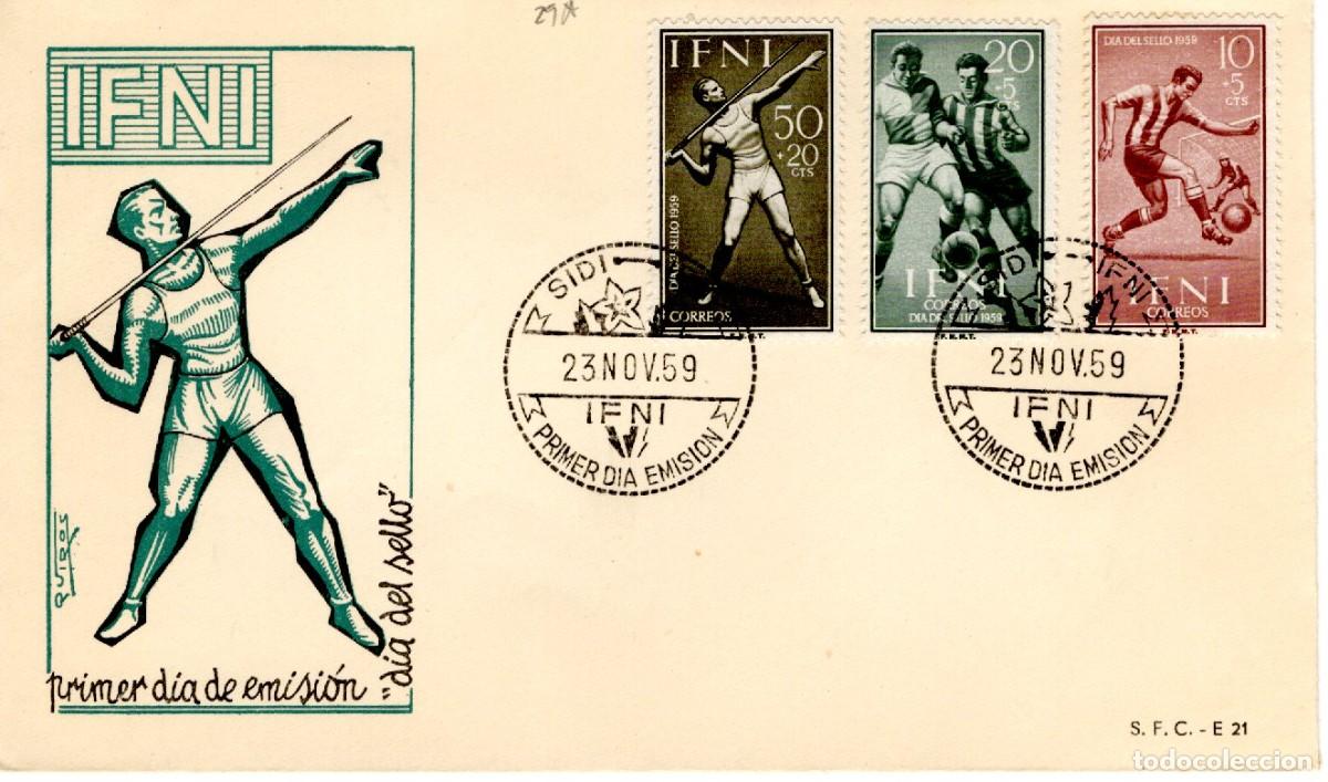 Selos: SC71 Sobre del primer d&iacute;a no circulado IFNI a&ntilde;o 1959 v.c. 2.50 &euro;