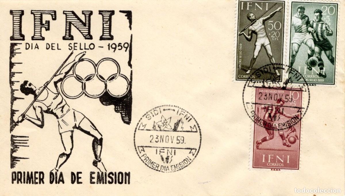 Stamps: SC72 Sobre del primer d&iacute;a no circulado IFNI a&ntilde;o 1959 v.c. 2.50 &euro; dise&ntilde;o de sobre raro
