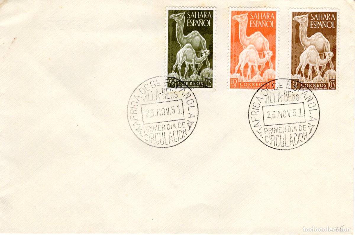 Briefmarken: SC149 Sobre del primer d&iacute;a no circulado SAHARA a&ntilde;o 1951 v.c. 5 &euro;