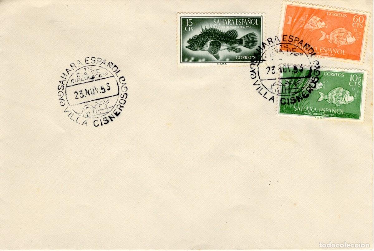 Selos: SC160 Sobre del primer d&iacute;a no circulado SAHARA a&ntilde;o 1953