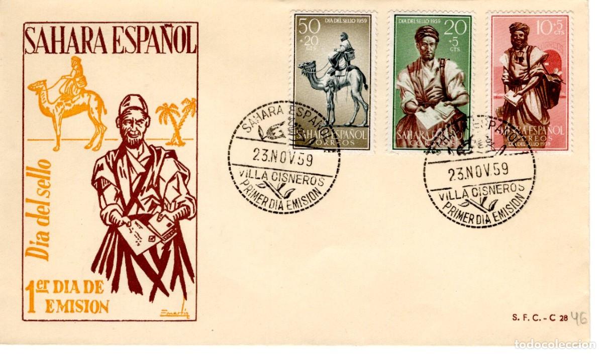 Selos: SC180 Sobre del primer d&iacute;a no circulado SAHARA a&ntilde;o 1959 v.c. 2.25 &euro;