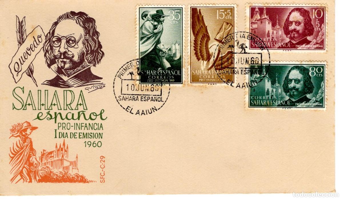 Stamps: SC182 Sobre del primer d&iacute;a no circulado SAHARA a&ntilde;o 1960 v.c. 2.75 &euro;