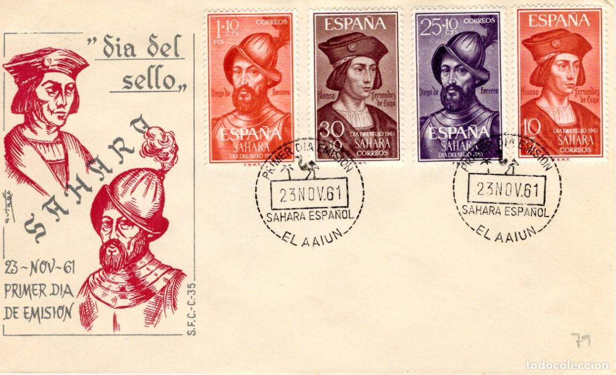 Francobolli: SC193 Sobre del primer d&iacute;a no circulado SAHARA a&ntilde;o 1961 v.c. 2.75 &euro;