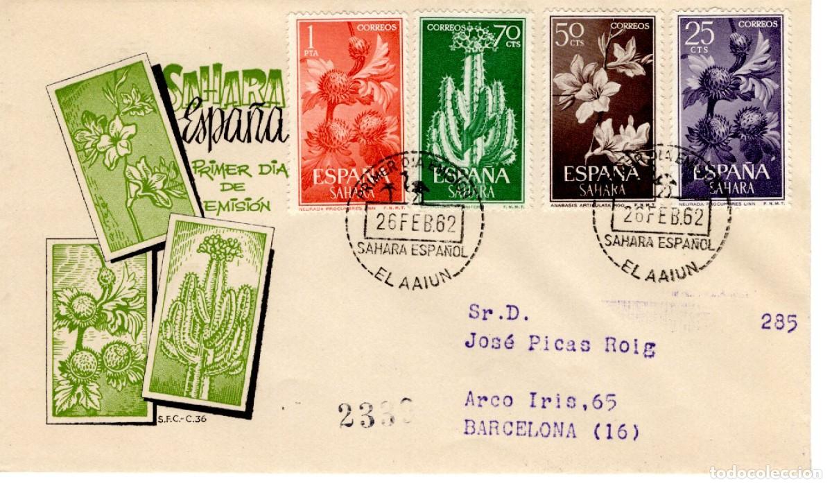 Selos: SC196 Sobre del primer d&iacute;a circulado y certificado SAHARA a&ntilde;o 1962 v.c. 16 &euro;