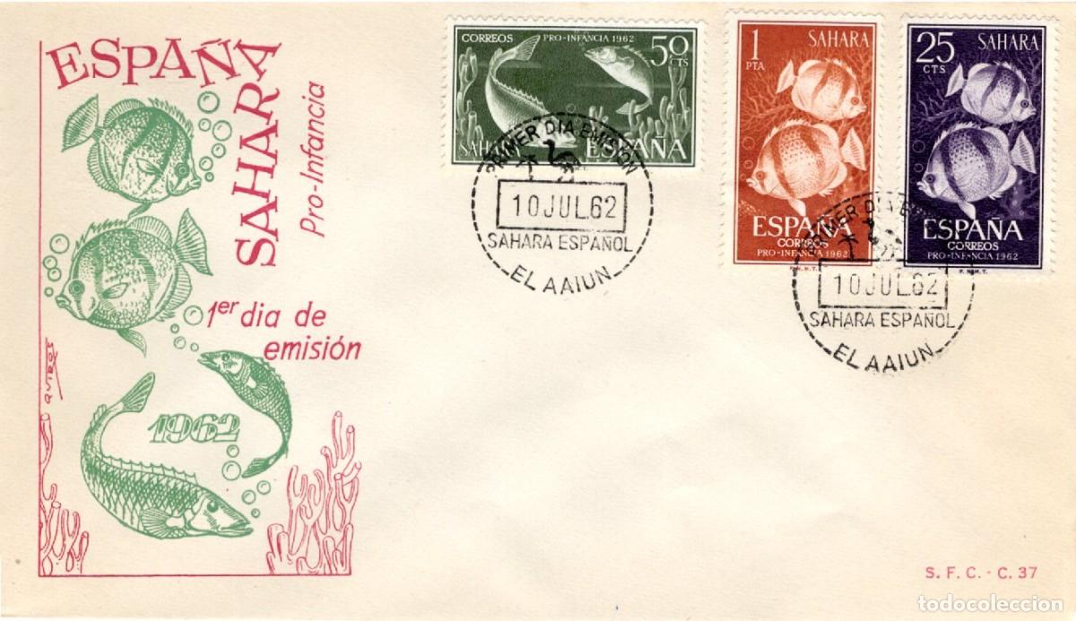 Francobolli: SC197 Sobre del primer d&iacute;a no circulado SAHARA a&ntilde;o 1962 v.c. 2.25 &euro;