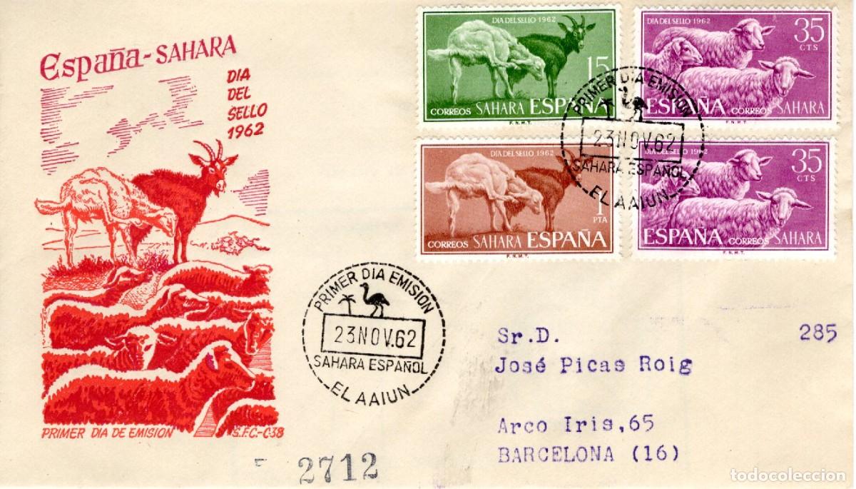 Selos: SC200 Sobre del primer d&iacute;a circulado y certificado SAHARA a&ntilde;o 1962 v.c. 2.25 &euro;