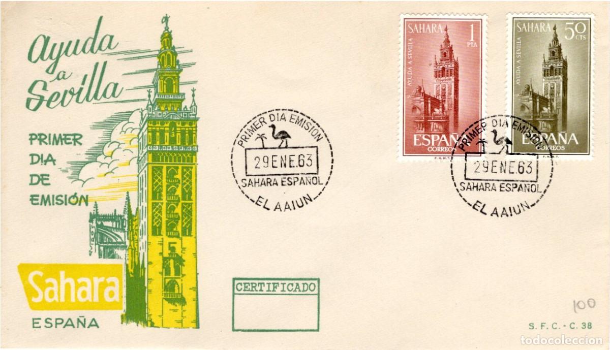 Selos: SC201 Sobre del primer d&iacute;a no circulado SAHARA a&ntilde;o 1963 v.c. 1.75 &euro;