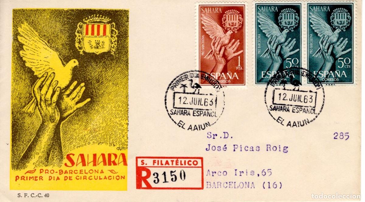 Selos: SC206 Sobre del primer d&iacute;a circulado y certificado SAHARA a&ntilde;o 1963 v.c. 1.75 &euro;