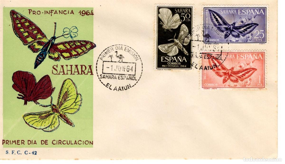 Selos: SC208 Sobre del primer d&iacute;a no circulado SAHARA a&ntilde;o 1964 v.c. 2.25 &euro;