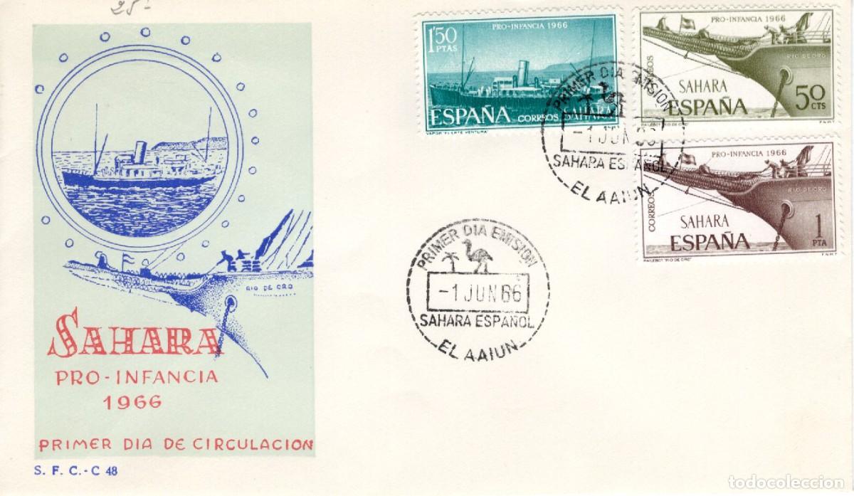 Stamps: SC217 Sobre del primer d&iacute;a no circulado SAHARA a&ntilde;o 1966 v.c. 2.25 &euro;