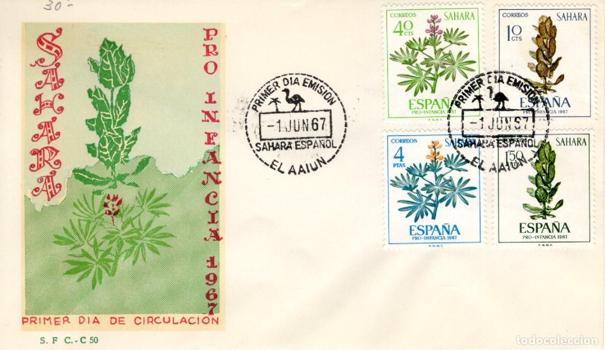 Stamps: SC219 Sobre del primer d&iacute;a no circulado SAHARA a&ntilde;o 1967 v.c. 2.75 &euro;