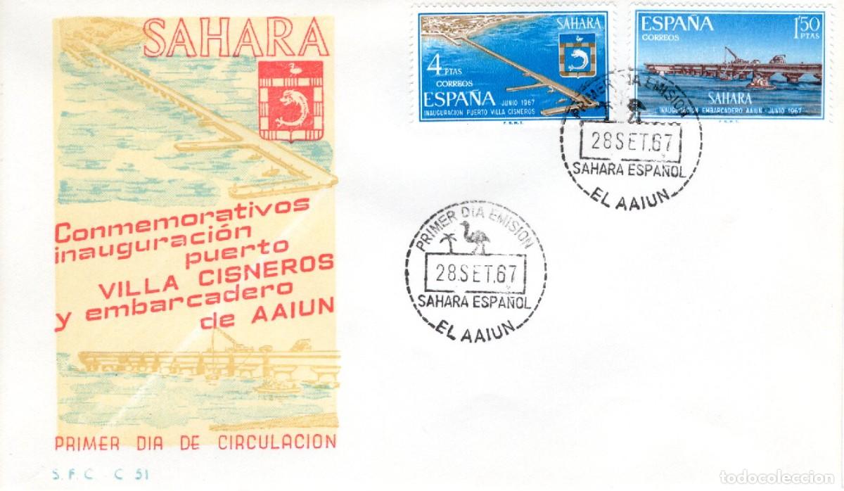 Selos: SC220 Sobre del primer d&iacute;a no circulado SAHARA a&ntilde;o 1967 v.c. 1.75 &euro;