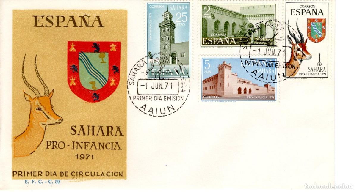 Selos: SC227 Sobre del primer d&iacute;a no circulado SAHARA a&ntilde;o 1971 v.c. 4.25 &euro;