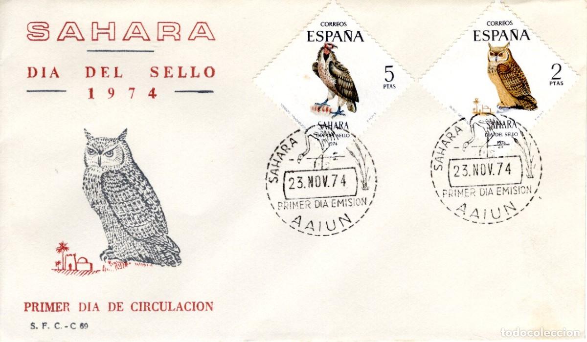 Selos: SC236 Sobre del primer d&iacute;a no circulado SAHARA a&ntilde;o 1974 v.c. 1.75 &euro;