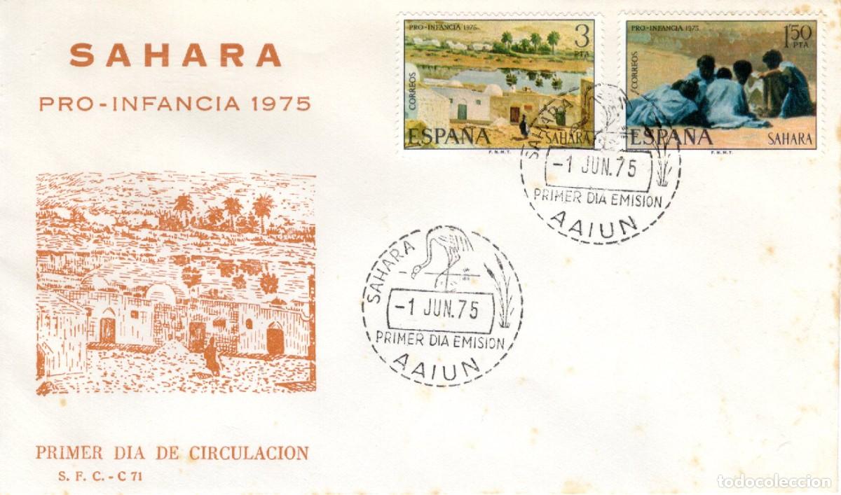 Stamps: SC238 Sobre del primer d&iacute;a no circulado SAHARA a&ntilde;o 1975 v.c. 1.75 &euro;