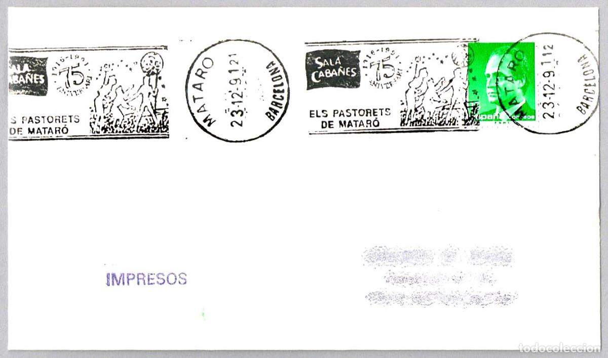 Sellos: Matasellos rodillo 75 ANIV. ELS PASTORETS DE MATARO. Mataro, Barcelona 1991