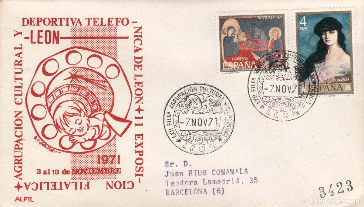 Sellos: MATASELLOS EXP. FILAT&Eacute;LICA AGRUP. CULTURAL TELEF&Oacute;NICA - LE&Oacute;N - 1971