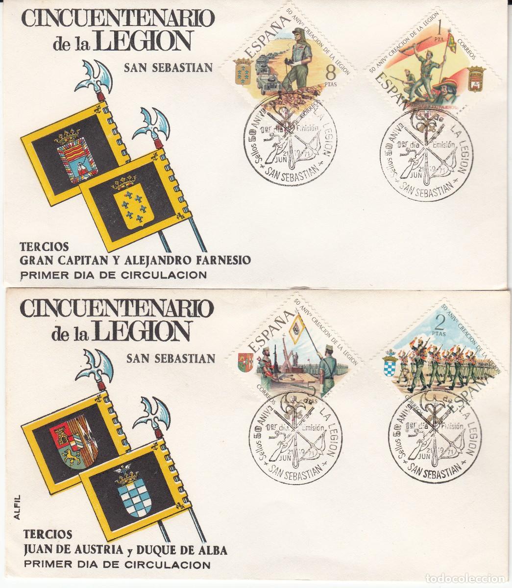 Sellos: MARTASELLOS SPD - PRIMER D&Iacute;A - CINCUENTENARIO DE LA LEGI&Oacute;N - SAN SEBASTIAN 1971