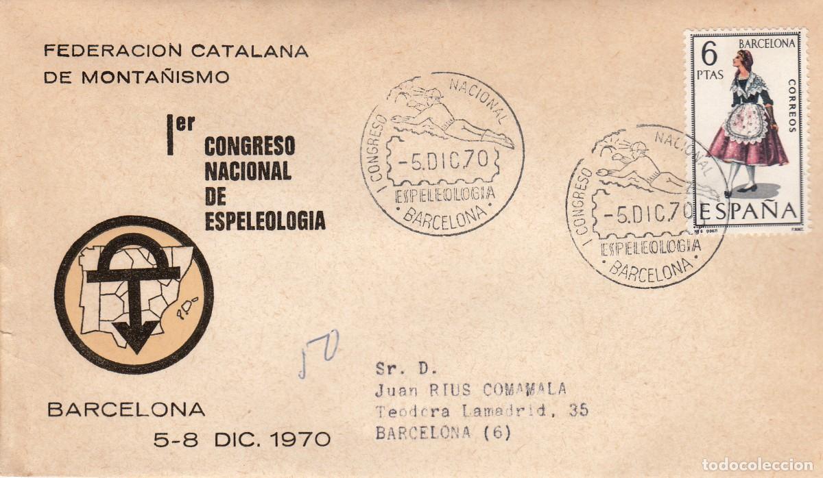 Sellos: MATASELLOS CONGRESO NACIONAL DE ESPELEOLOG&Iacute;A - BARCELONA - 1970