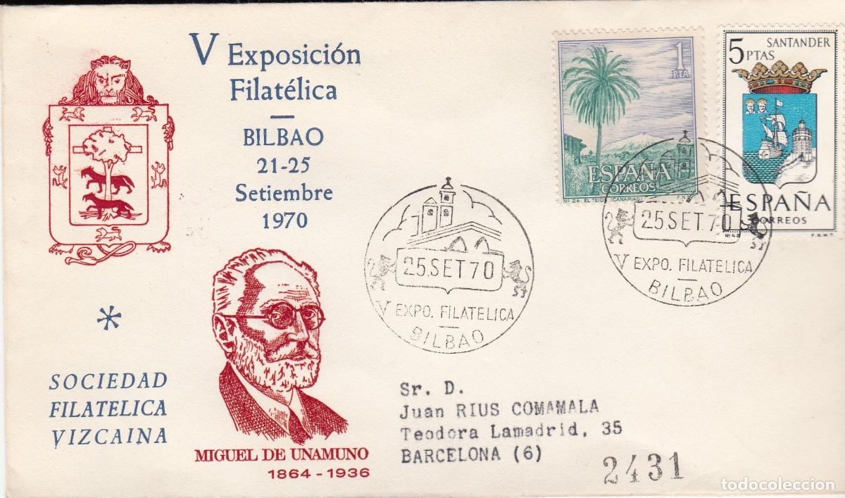 Sellos: MATASELLOS EXPOSICION FILAT&Eacute;LICA BILBAO - 1970
