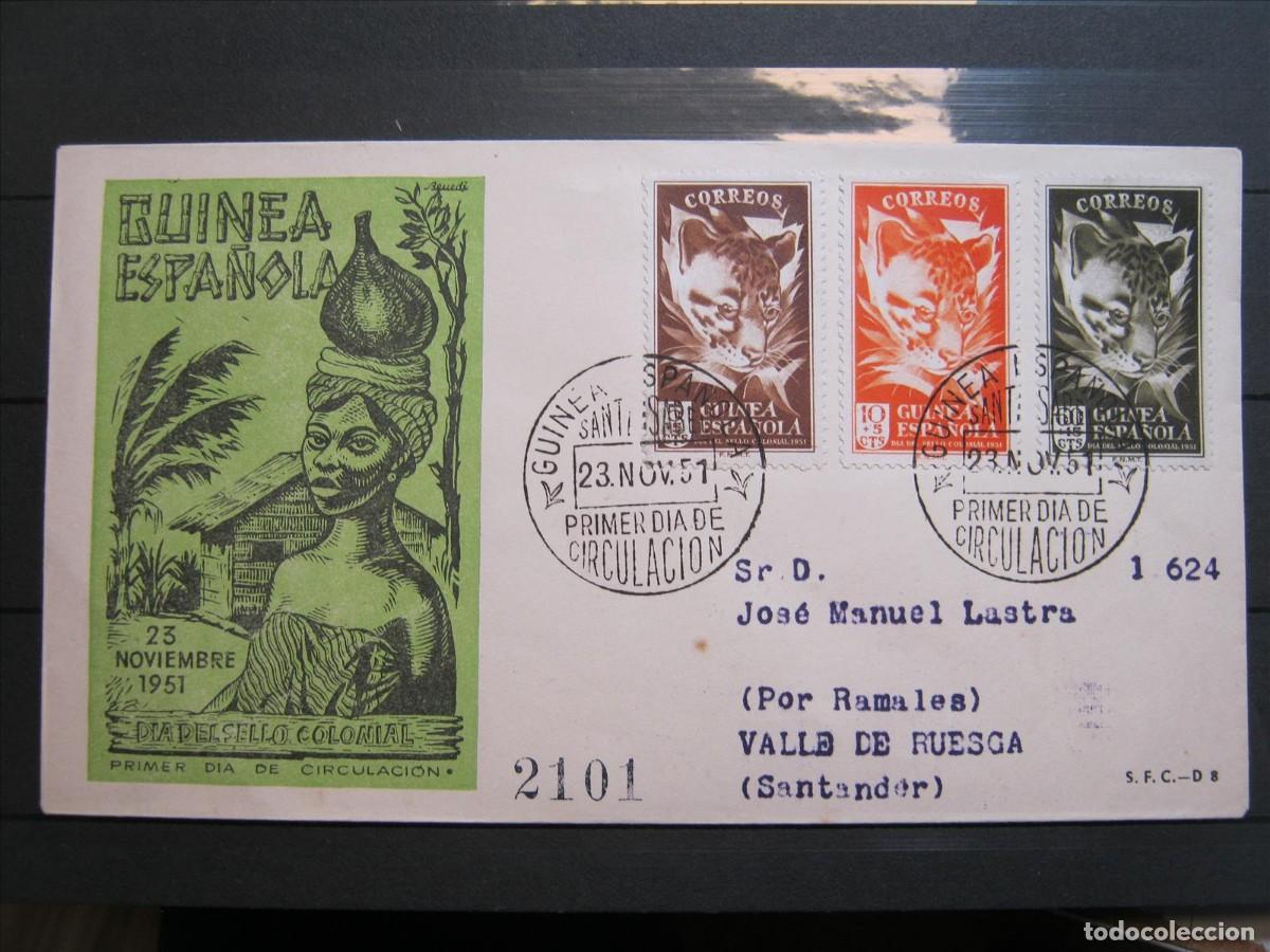 Selos: GUINEA D&Iacute;A DEL SELLO 1951 SPD FDC EDIFIL 306/308 EXCELENTE.