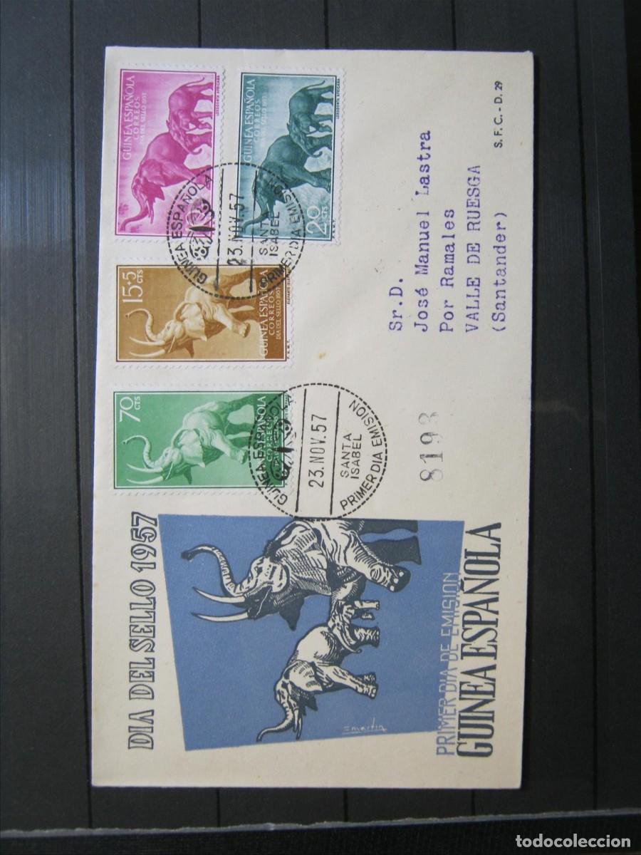 Selos: GUINEA D&Iacute;A DEL SELLO 1957 SPD FDC EDIFIL 369/372 EXCELENTE.