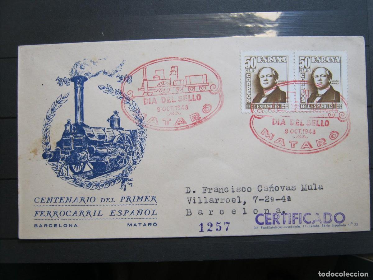 Selos: ESPA&Ntilde;A TRENES CENTENARIO FERROCARRIL D&Iacute;A DEL SELLO EDIFIL 1037 MUY BIEN.