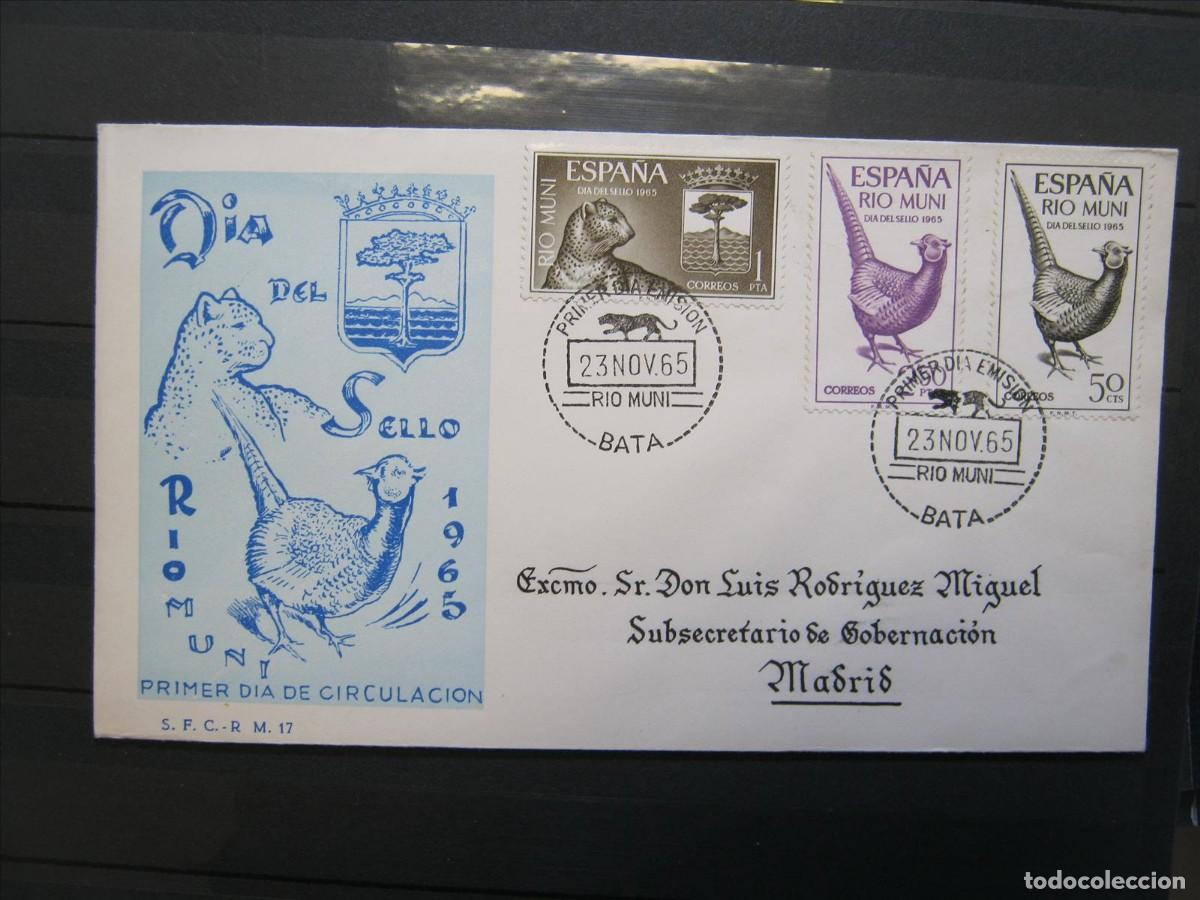 Stamps: R&Iacute;O MUNI D&Iacute;A DEL SELLO 1965 SPD FDC DIRIGIDO AL SUBSECRETARIO DE GOBERNACI&Oacute;N DE MADRID.