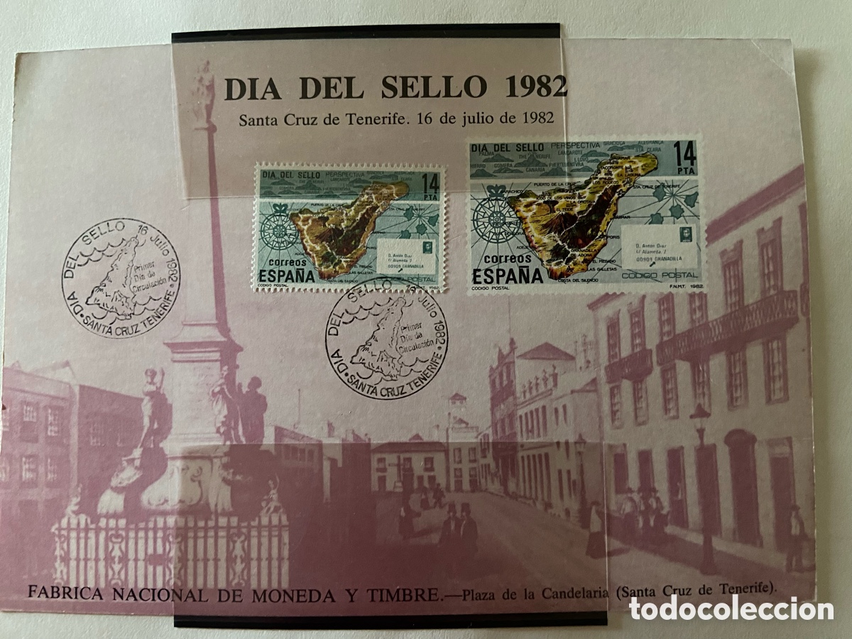 Sellos: HOJA RECUERDO D&Iacute;A DEL SELLO EXFILNA 82. MATASELLOS TENERIFE
