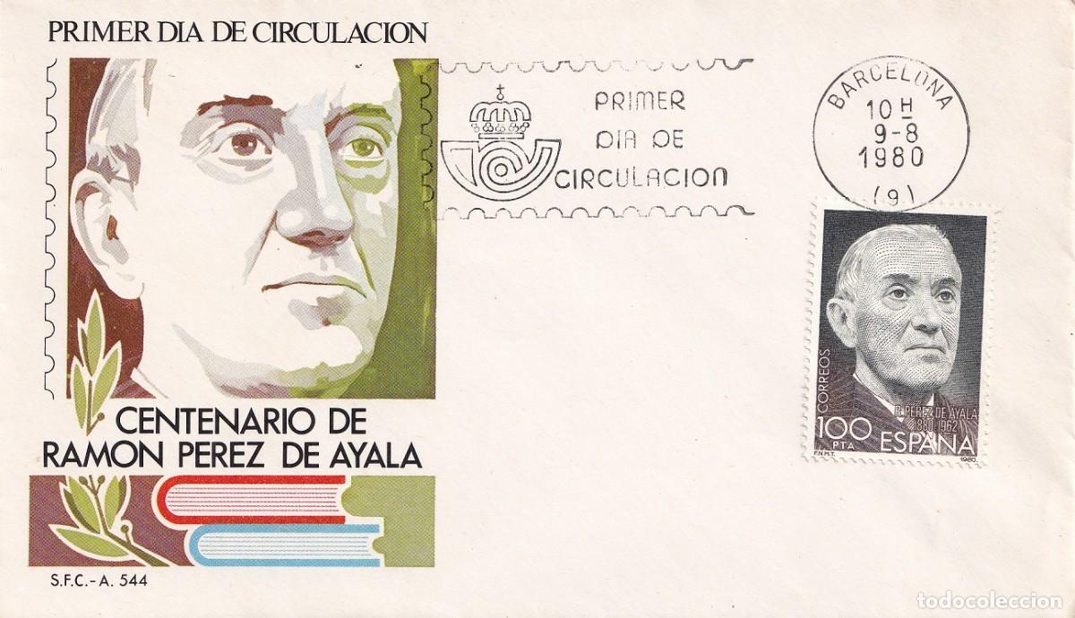 Sellos: SPD Barcelona 1980 - Centenario del nacimiento de Ram&oacute;n P&eacute;rez de Ayala 1880-1962 - Retrato - 1er d&iacute;a