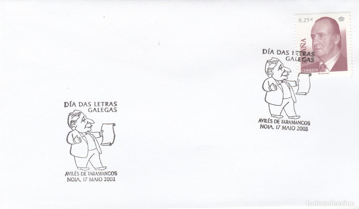 Sellos: GALICIA MATASELLOS DIA DAS LETRAS GALEGAS - AVIL&Eacute;S DE TARAMANCOS - NOIA - 2003