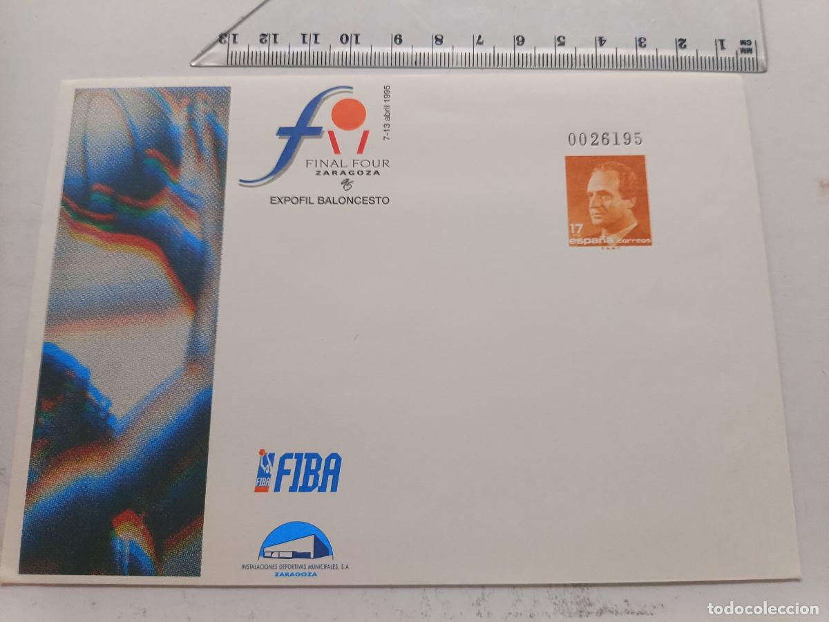 Sellos: SOBRE FINAL FOUR ZARAGOZA 95 EXPOFIL BALONCESTO