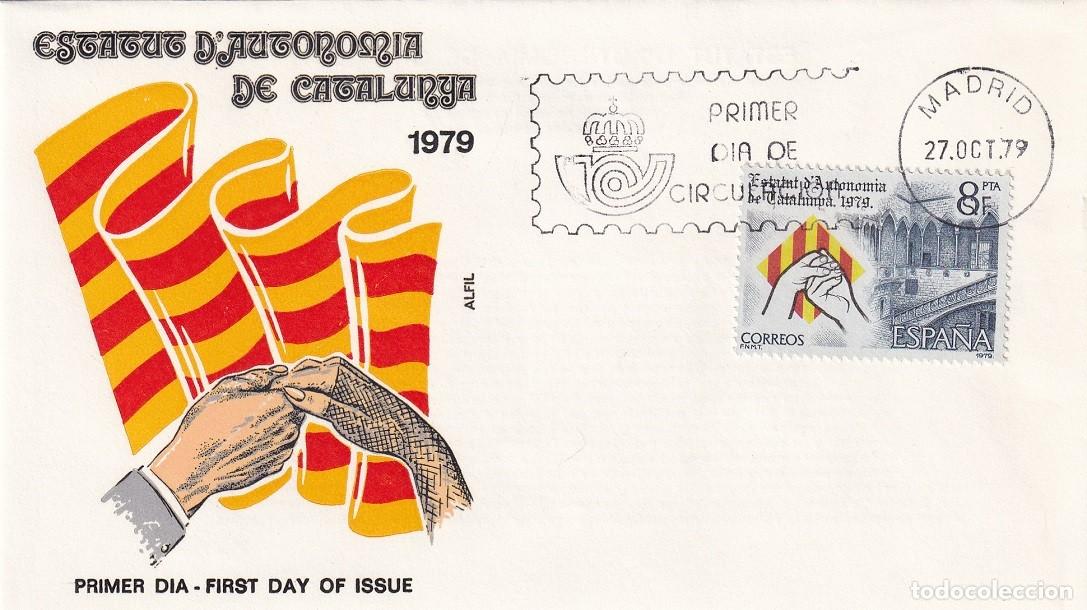 Sellos: SPD en Alfil Barcelona 1979 - Estatut d'Autonomia de Catalunya - Primer d&iacute;a de circulaci&oacute;n - FDC