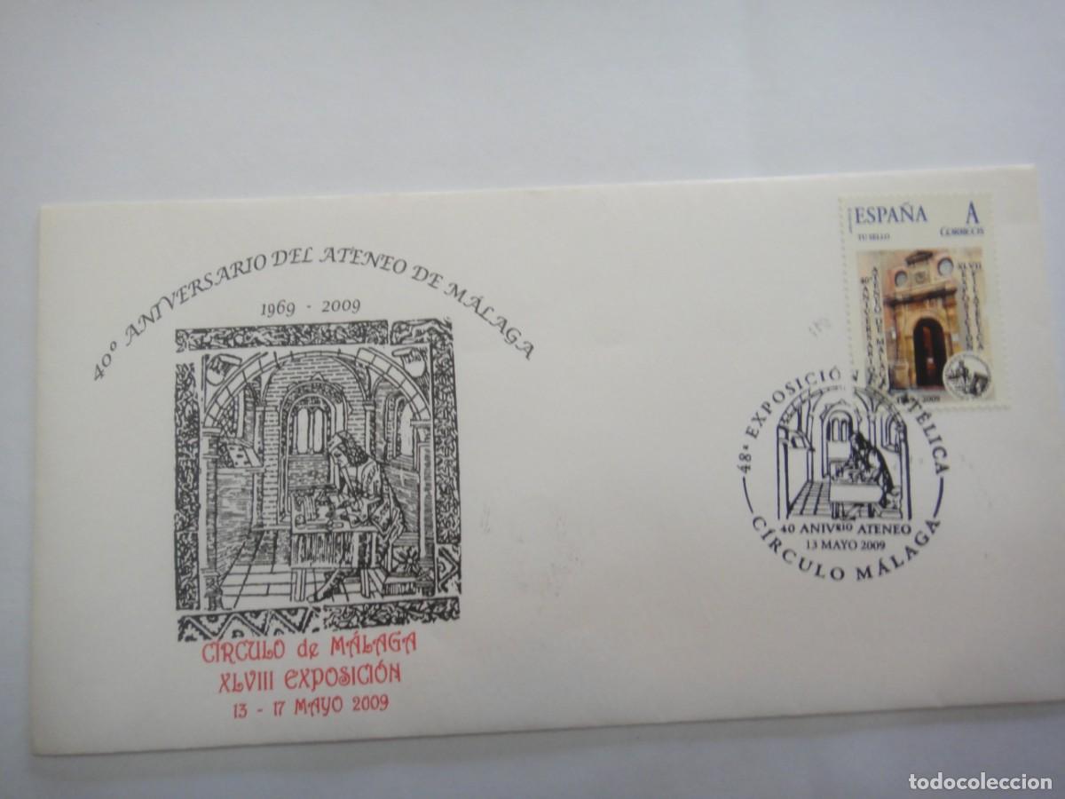 Stamps: Espa&ntilde;a, sobre con TU SELLO, 48&ordm; Exp. Fl. 40&ordm; ani. Ateneo . Circulo de M&aacute;laga, a&ntilde;o 2009- Rf 5794