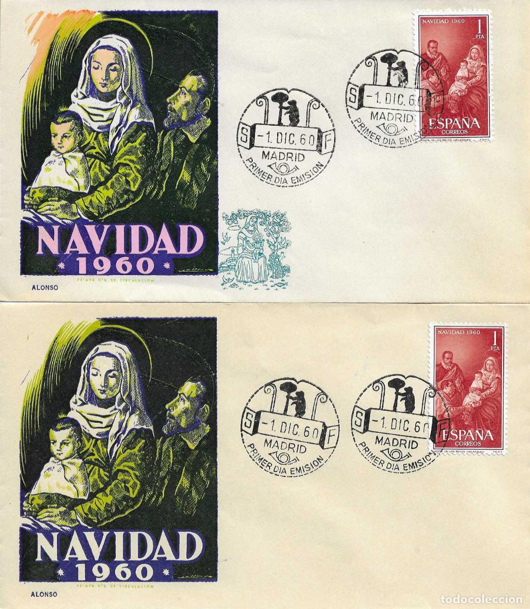 Sellos: RARA VARIEDAD NAVIDAD 1960 PINTURA VELAZQUEZ ADORACION REYES (EDIFIL 1325) EN SPD DE ALONSO RARO ASI